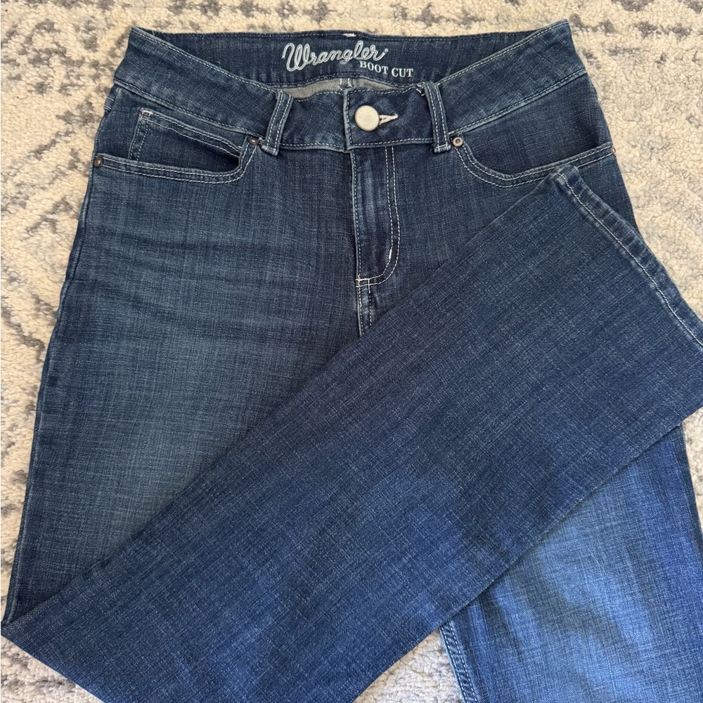 Wrangler Blue Boot Cut Jeans Classic Denim Style